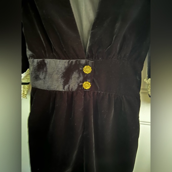 Robe Smoking Longue En Laine Grain De Poudre en Noir - Saint Laurent dress - Picture 13 of 15